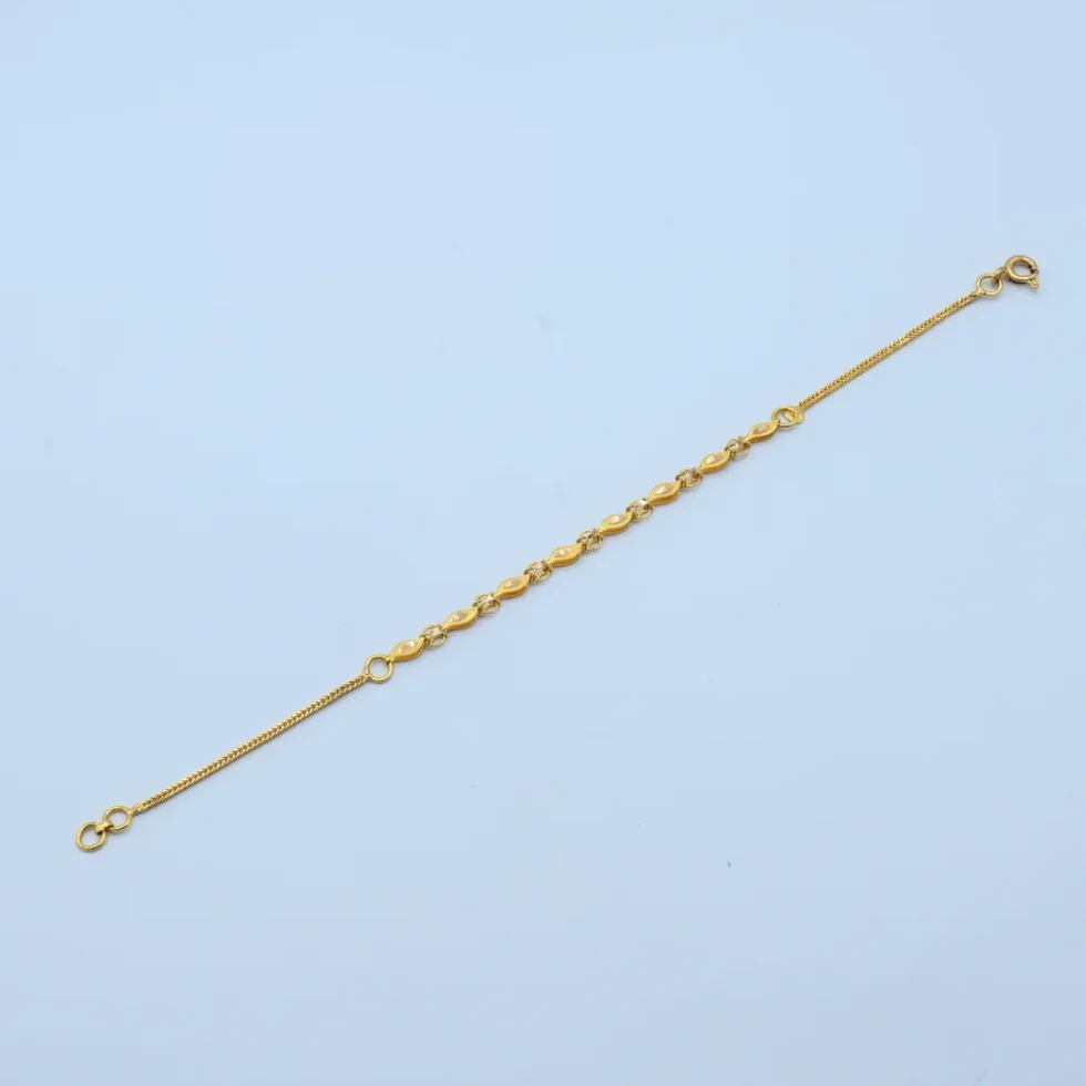Gold Marquise Link Chain Bracelet