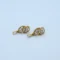 Gold Oval Stone Halo Drop Earrings