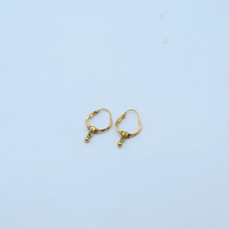 Gold Small Ball Drop Bali Earrings