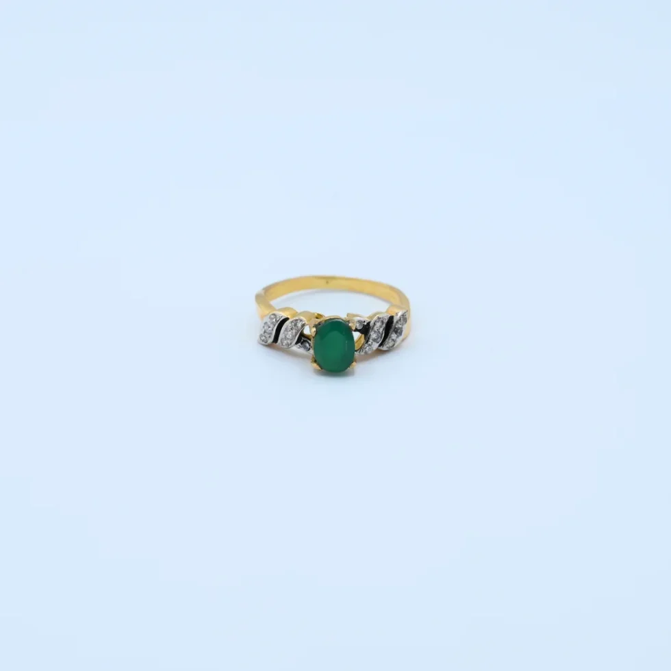 Gold Oval Emerald Stone Ring