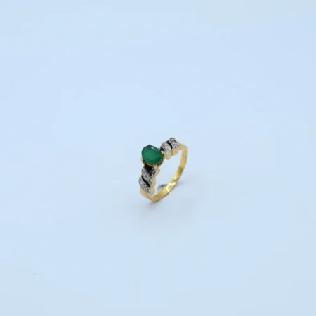 Gold Oval Emerald Stone Ring