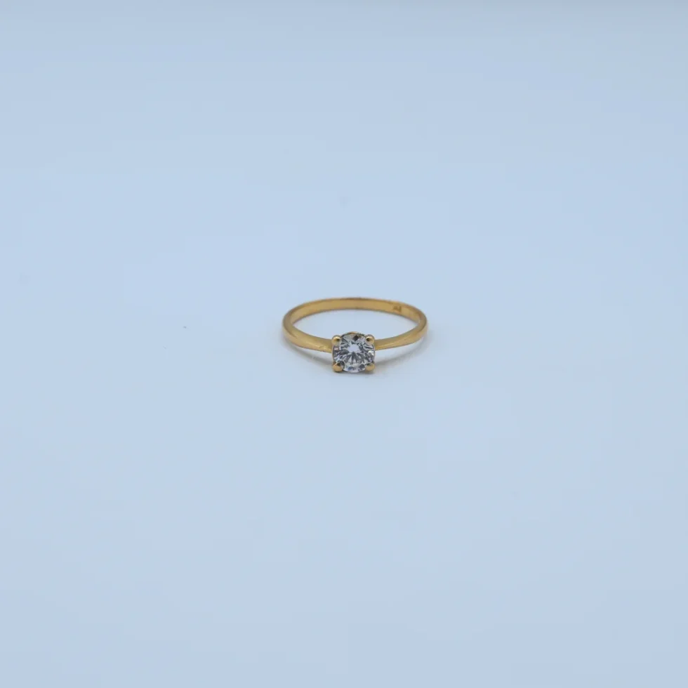 Gold Four Prong Solitaire Ring