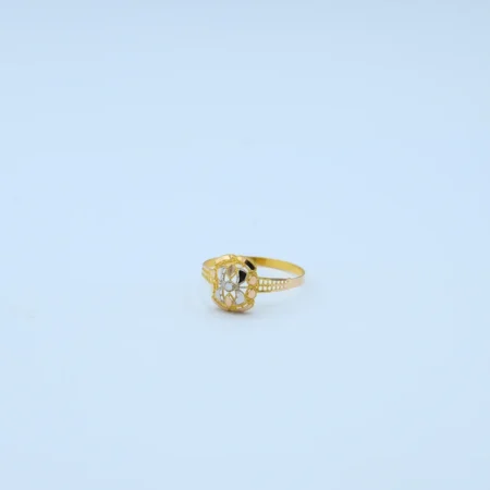 Gold Square Filigree Two-Tone Ring
