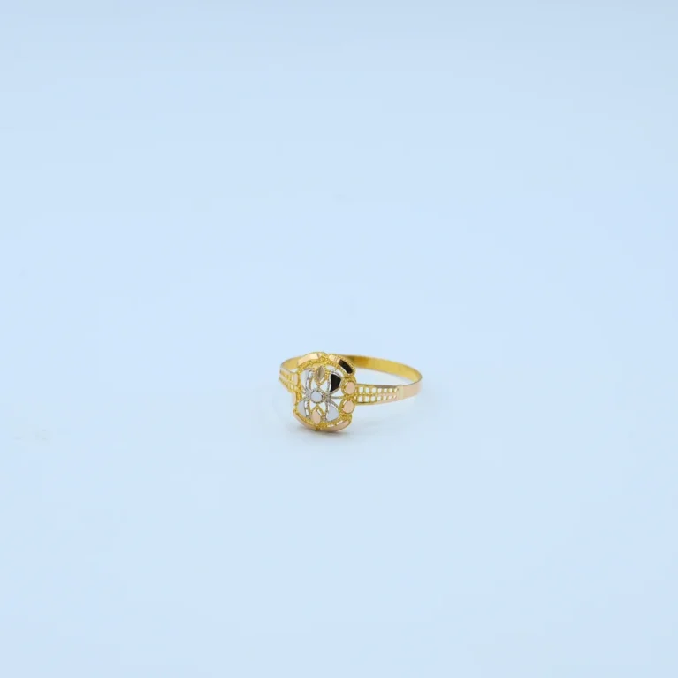 Gold Square Filigree Two-Tone Ring