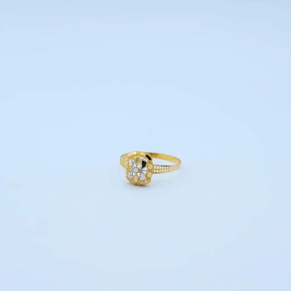 Gold Square Filigree Two-Tone Ring