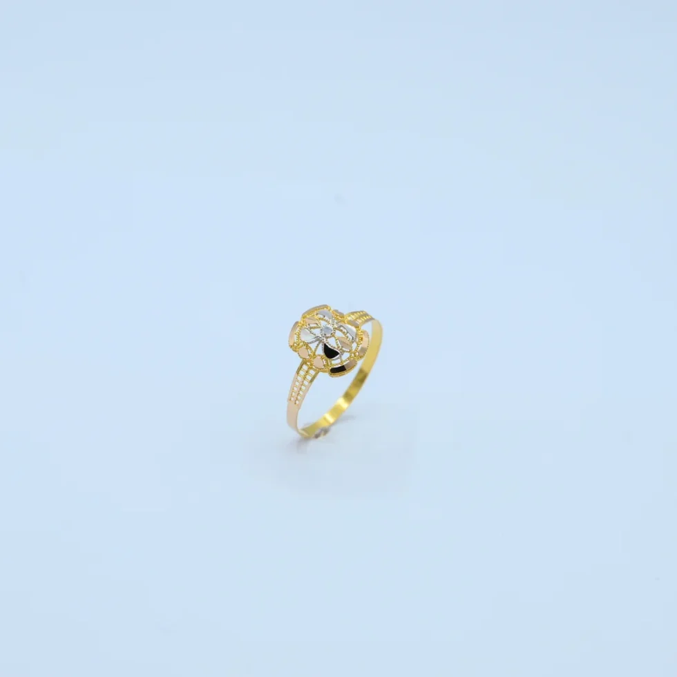 Gold Square Filigree Two-Tone Ring