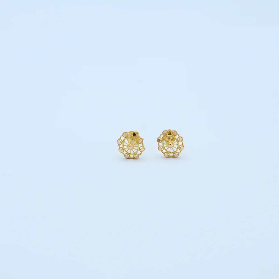 Gold Hexagon Stone Flower Tops