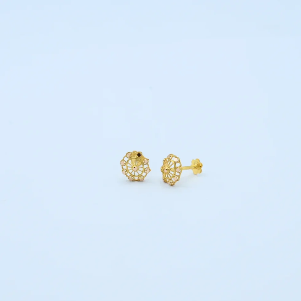 Gold Hexagon Stone Flower Tops