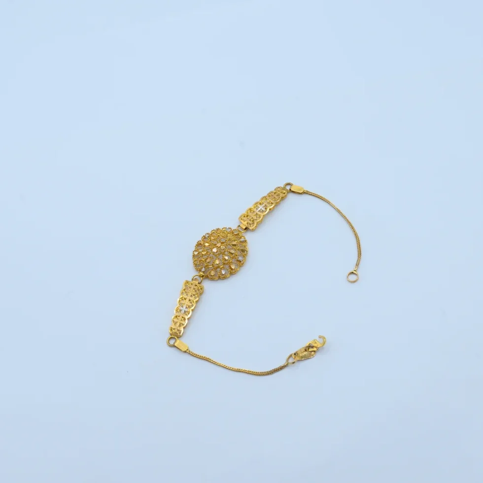 Gold Round Filigree Jali Bracelet