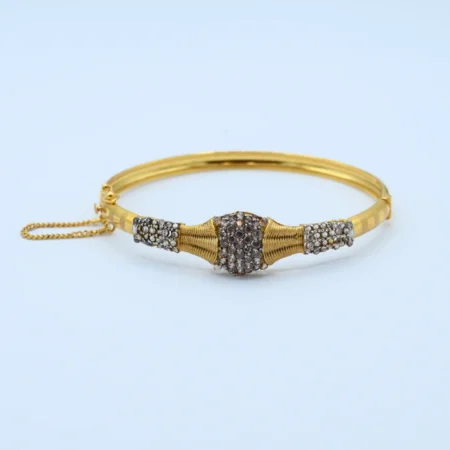 Gold Stone Cluster Knot Kara