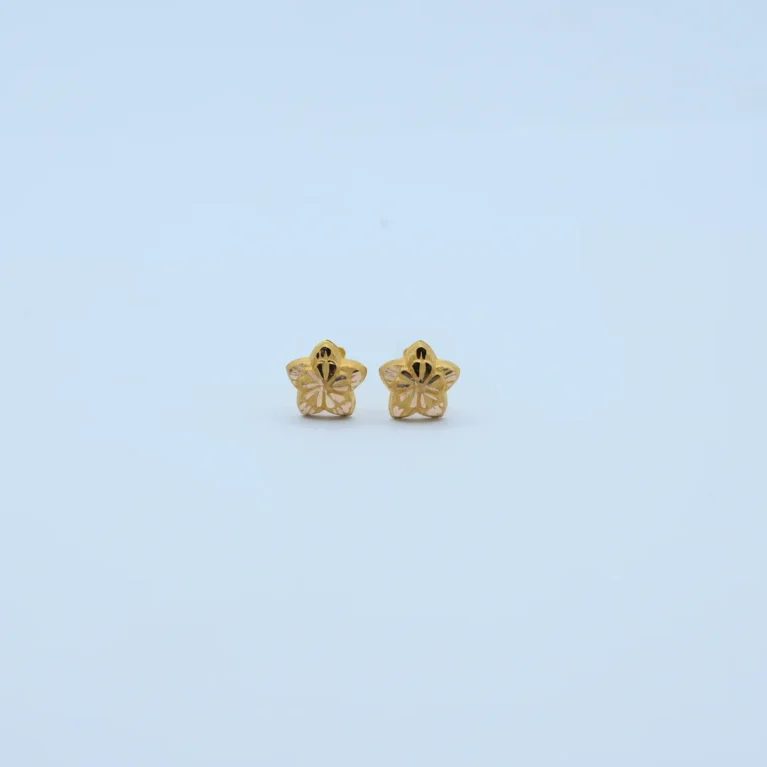 Gold Five Petal Diamond Cut Tops
