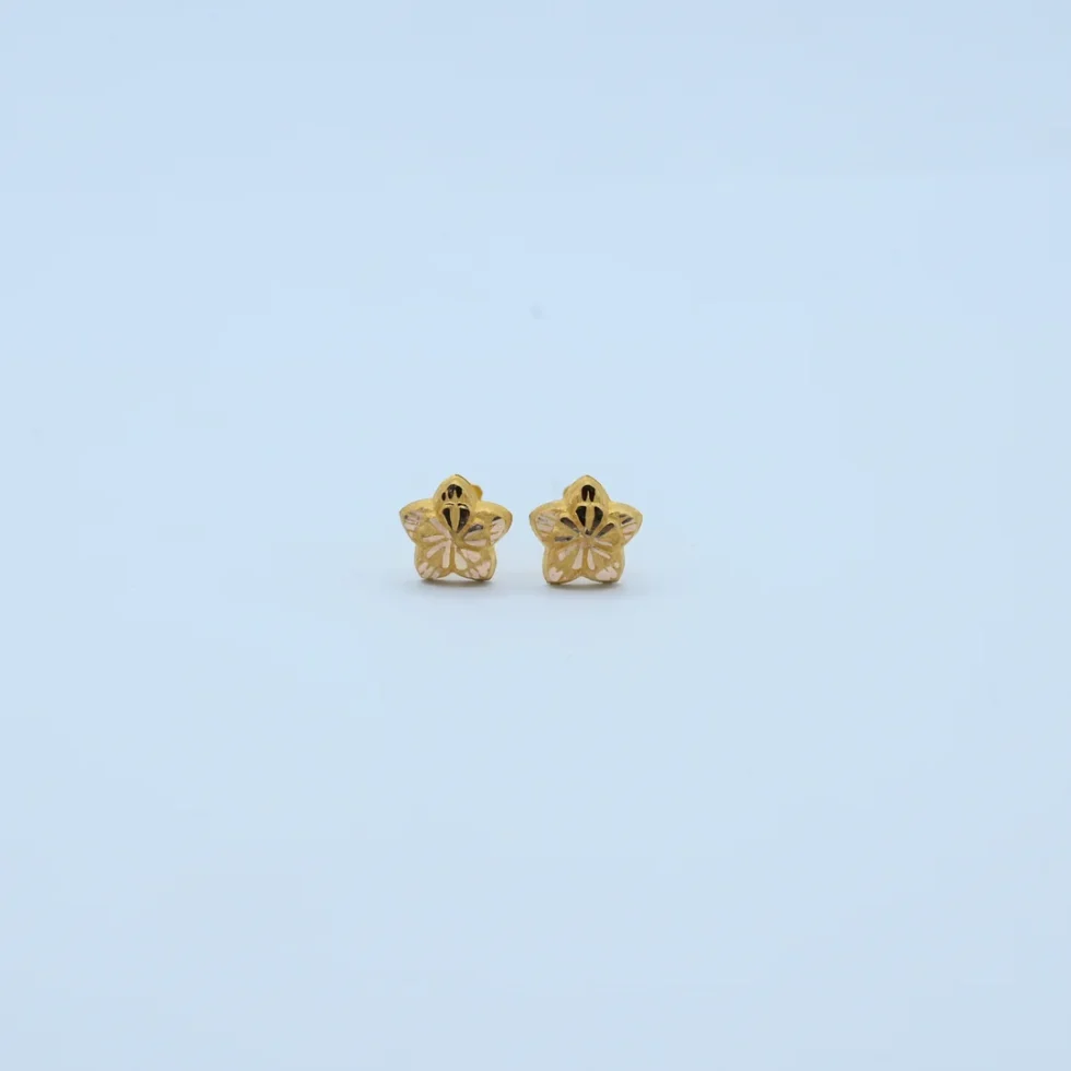 Gold Five Petal Diamond Cut Tops