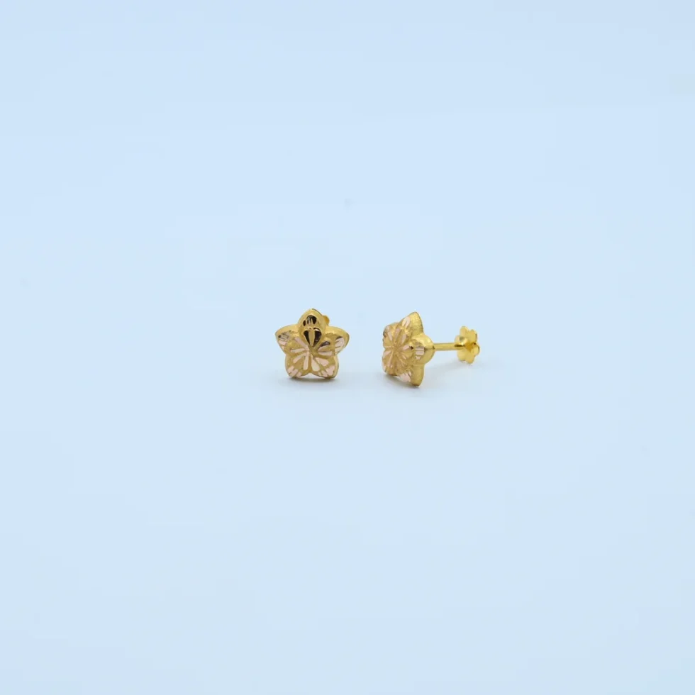 Gold Five Petal Diamond Cut Tops