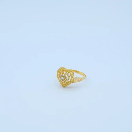 Gold Heart Shape Filigree Ring
