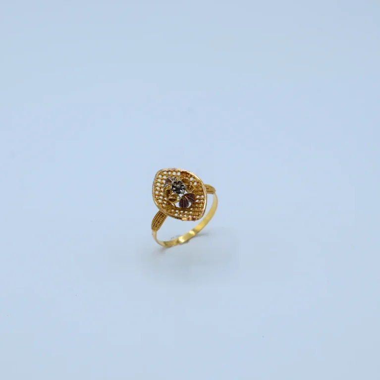 Gold Marquise Filigree Floral Ring