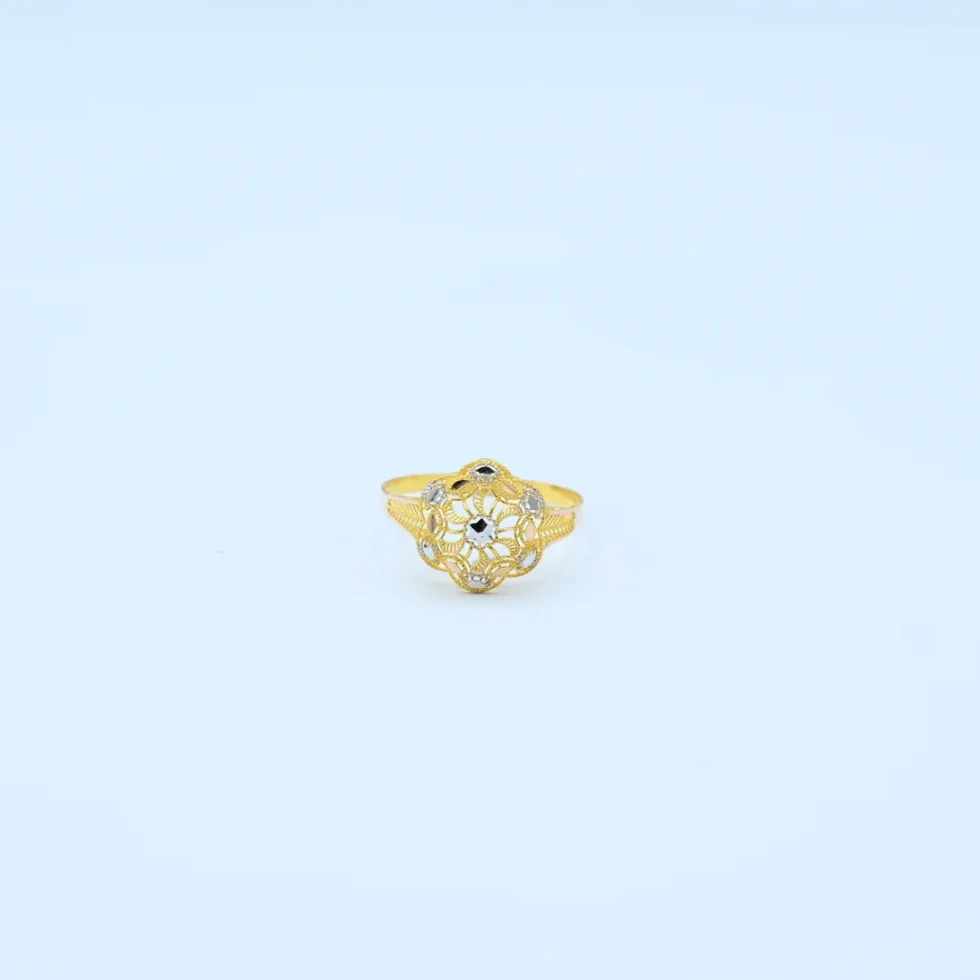 Gold Round Filigree Jali Ring