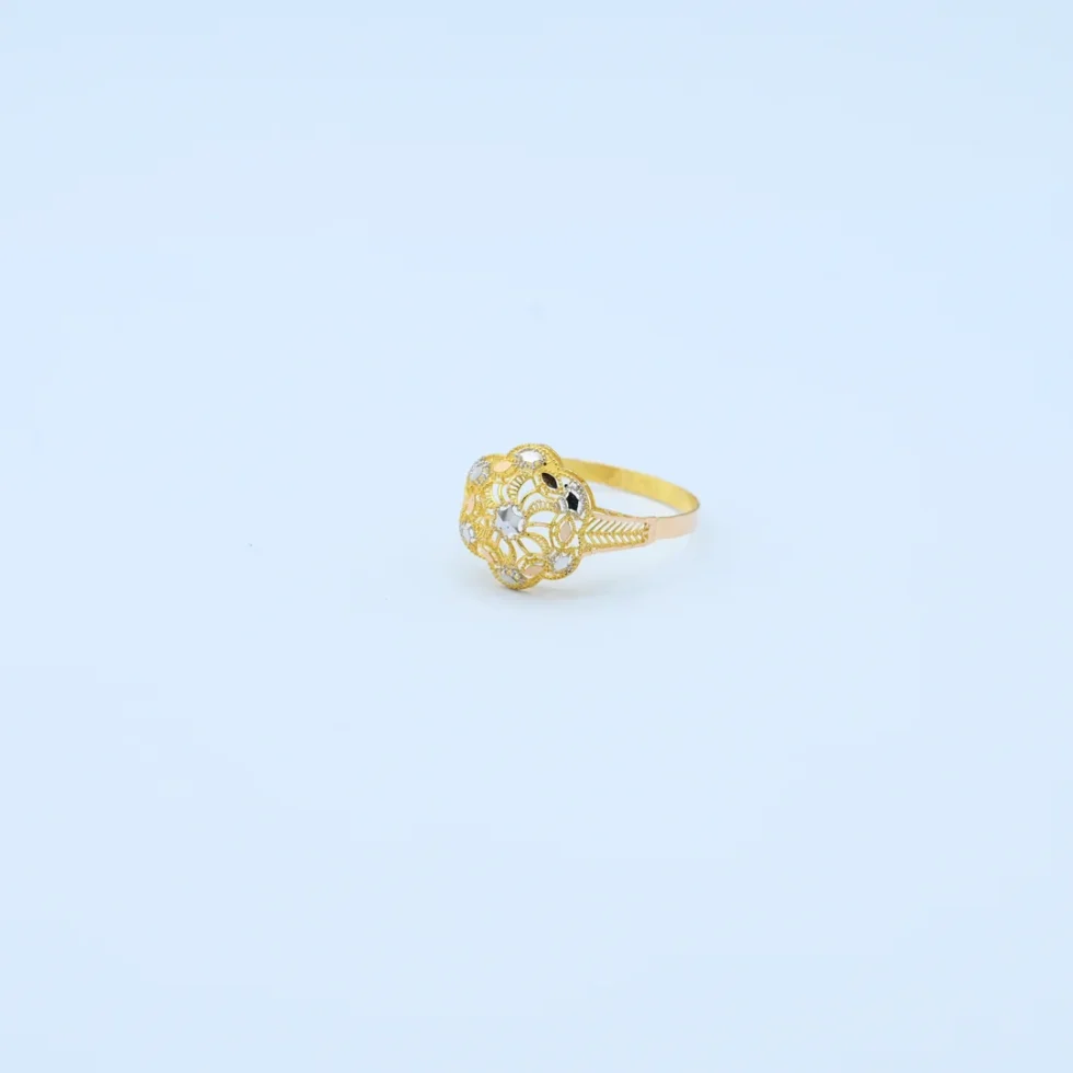 Gold Round Filigree Jali Ring