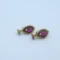 Gold Marquise Ruby Stone Drop Earrings