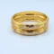 Gold Three-Tone Floral Engraved Kara