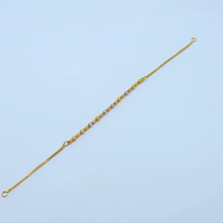 Gold Two-Tone Beaded Chain Bracelet