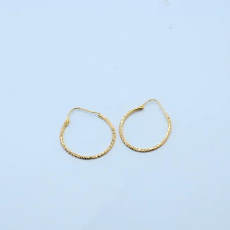 Gold Twisted Hoop Bali Earrings