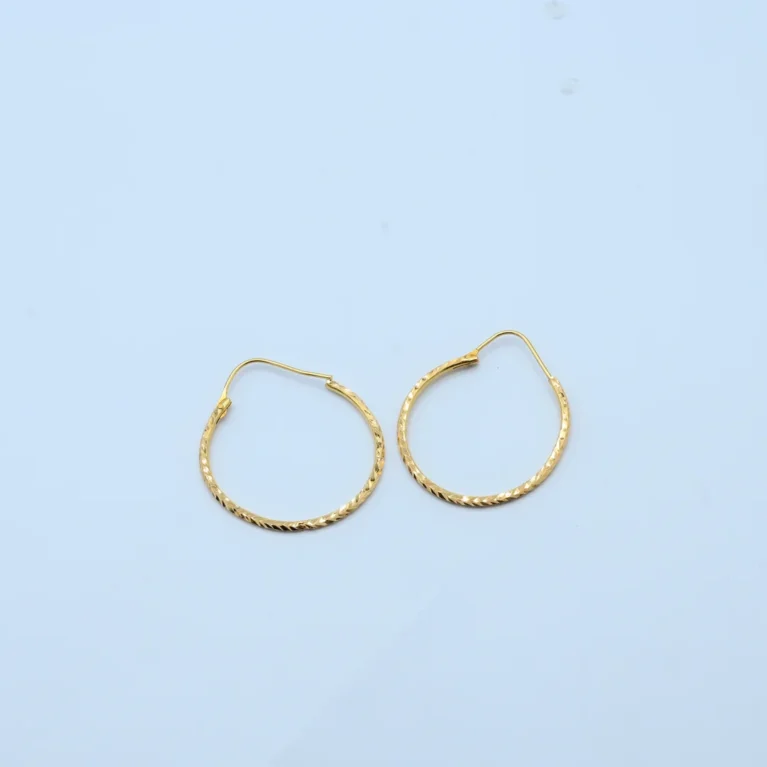 Gold Twisted Hoop Bali Earrings