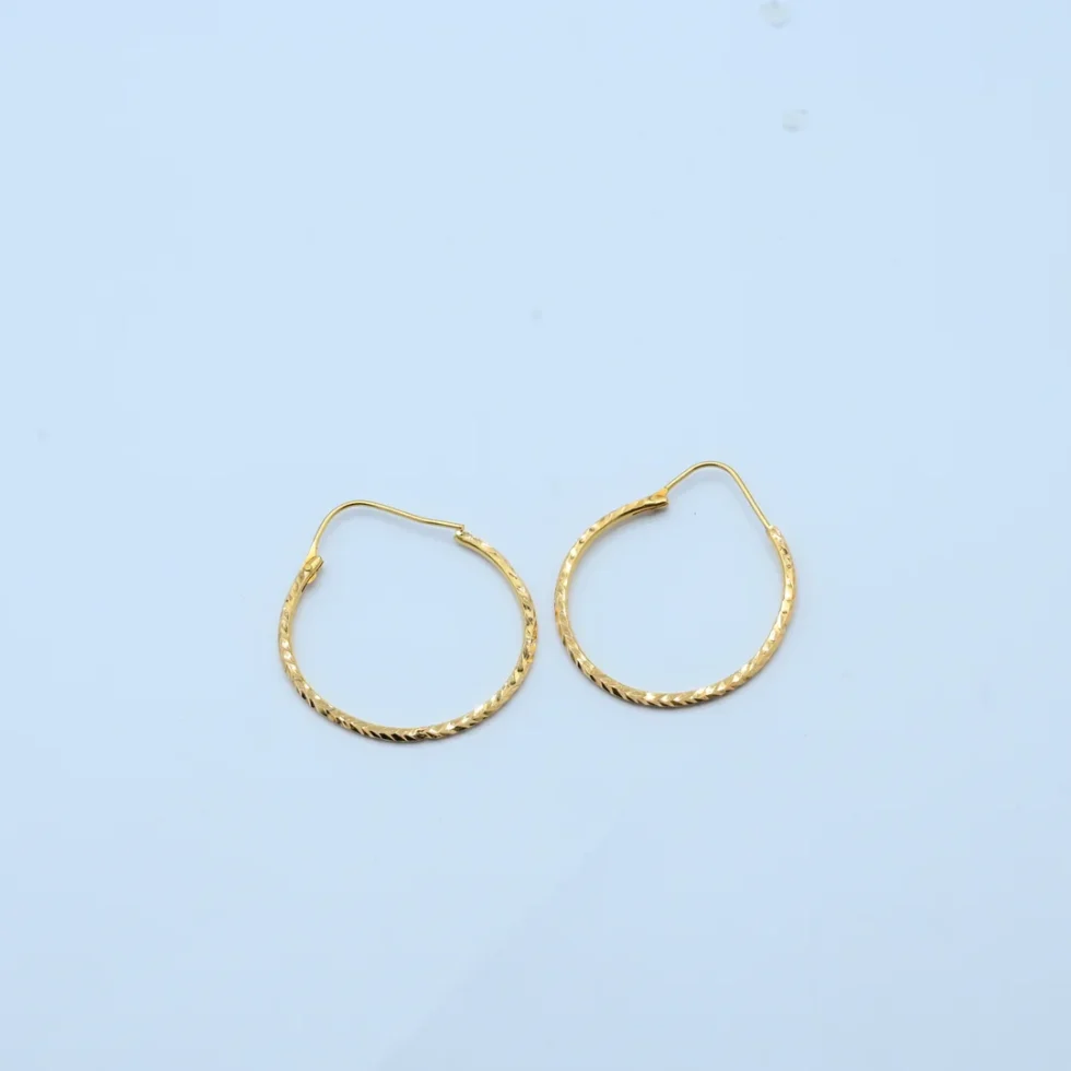 Gold Twisted Hoop Bali Earrings