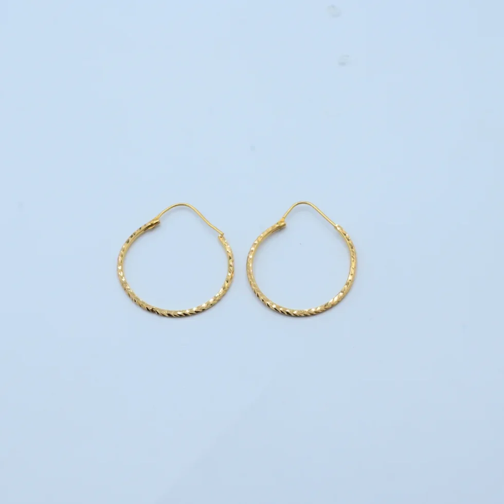 Gold Twisted Hoop Bali Earrings