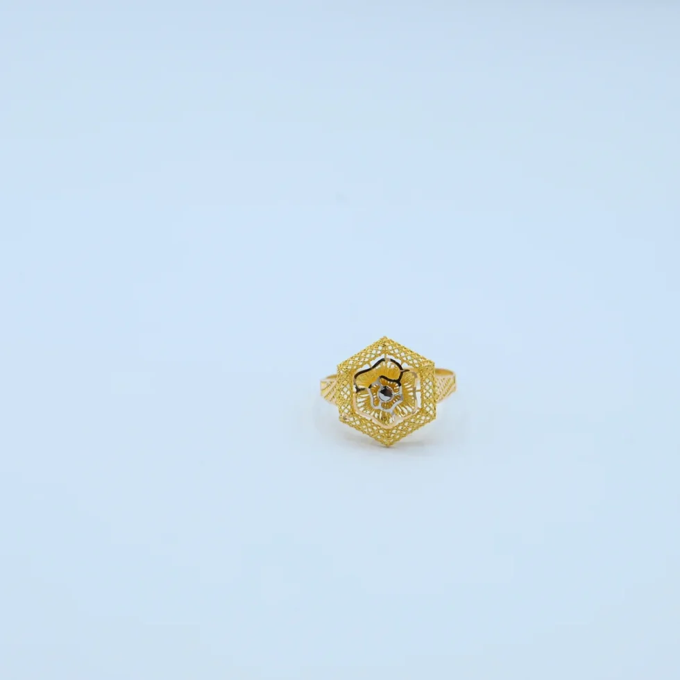 Gold Hexagon Filigree Jali Ring