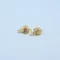 Gold Three-Tone Floral Stud Earrings
