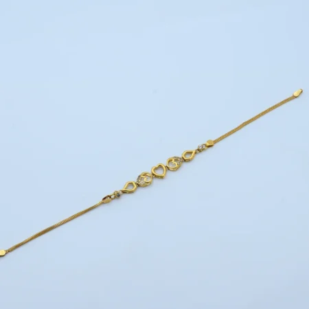 Gold Multi Shape Stone Chain Bracelet