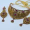 Gold Leaf Pattern Choker Set