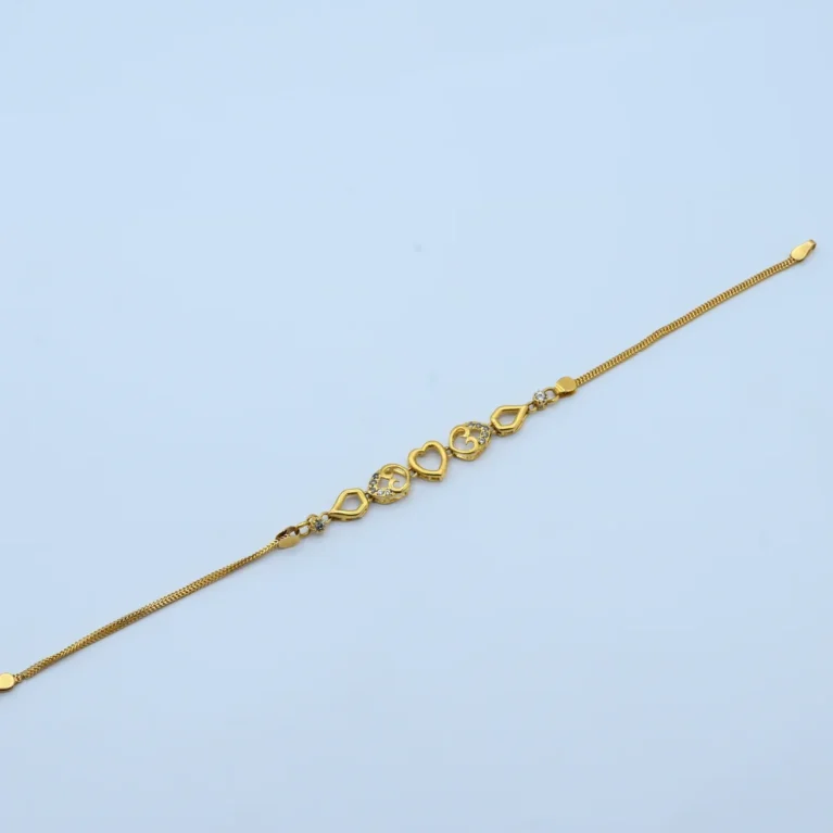 Gold Multi Shape Stone Chain Bracelet