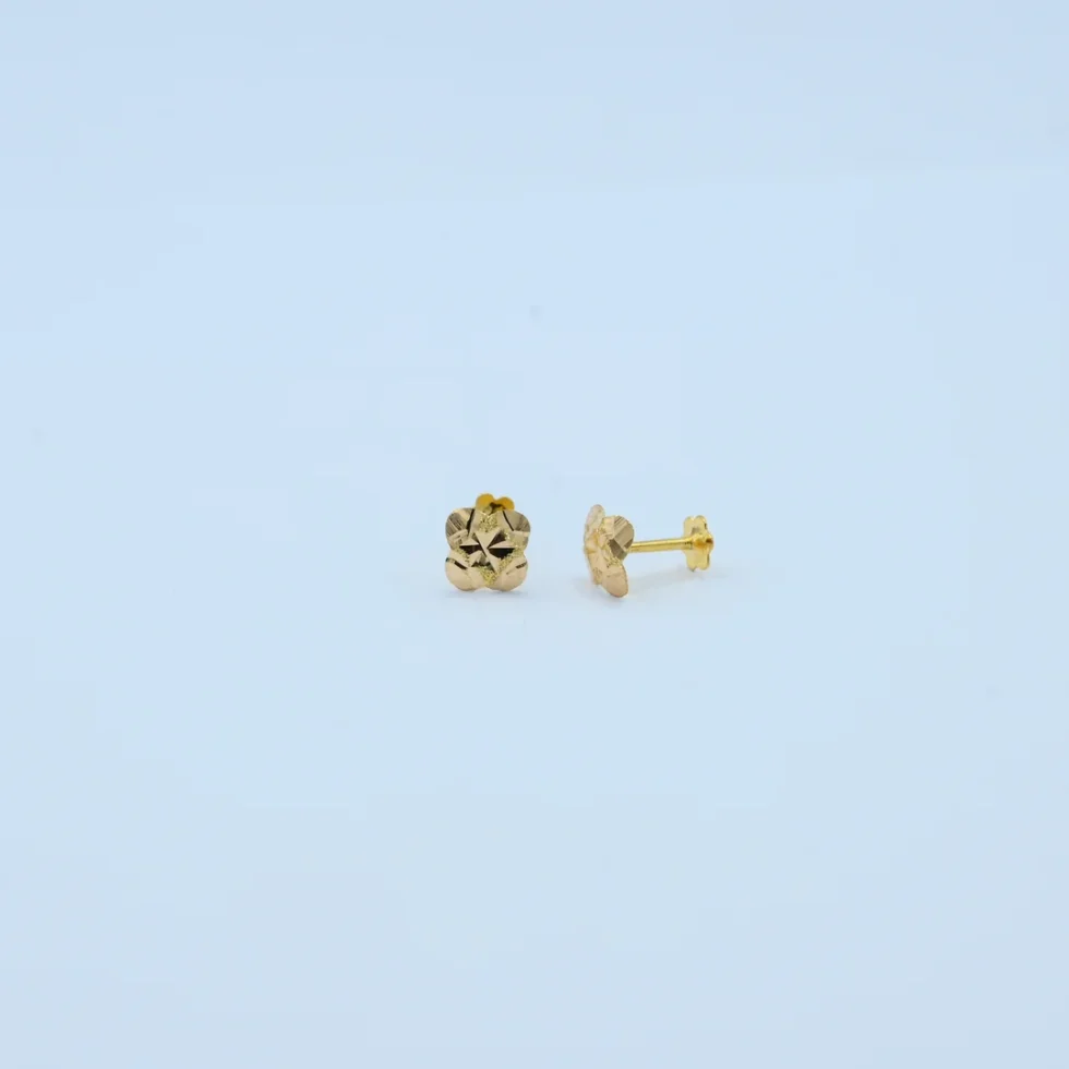Gold Four Petal Diamond Cut Tops