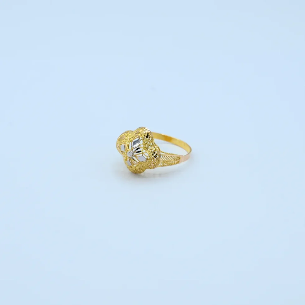 Gold Four-Petal Two-Tone Ring