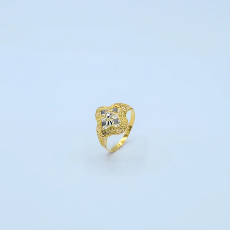 Gold Four-Petal Two-Tone Ring