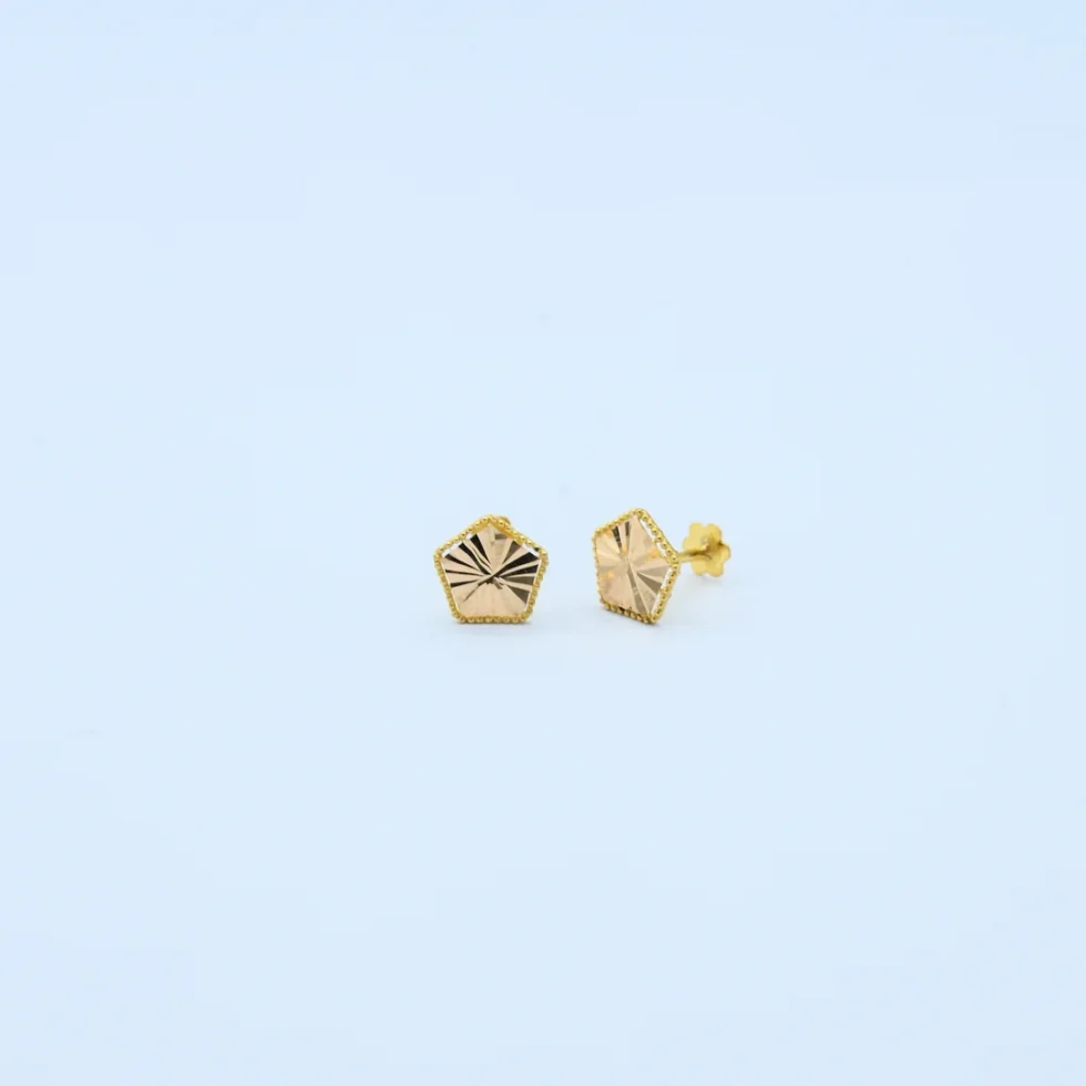 Gold Pentagon Diamond Cut Tops