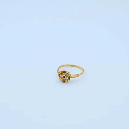 Gold Six-Petal Floral Ring