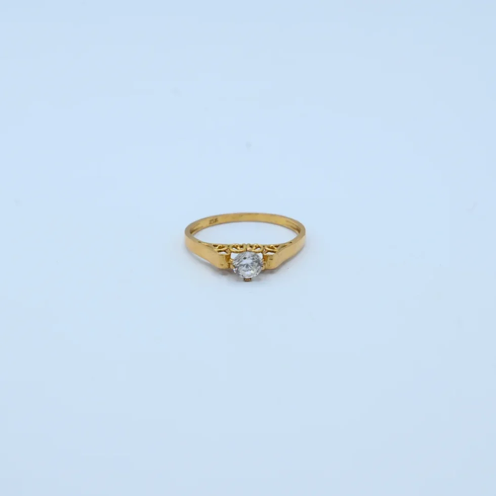 Gold Solitaire Stone Ring