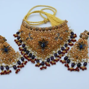 Choker Set with Dark Blue/Black Stones