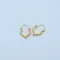 Gold V Shape Striped Bali Earrings
