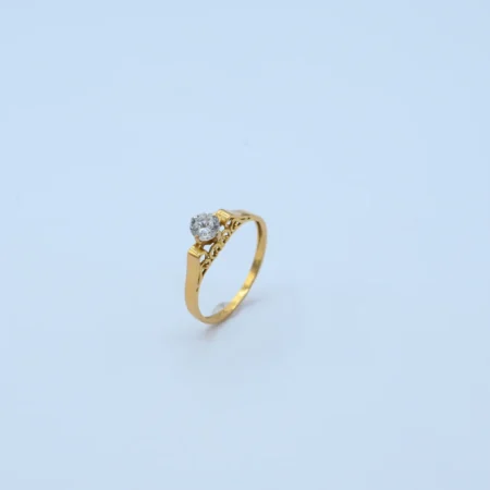 Gold Solitaire Stone Ring