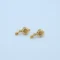 Gold Square Filigree Teardrop Earrings