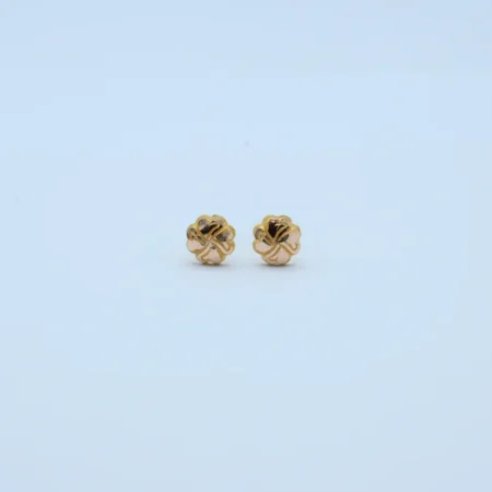 Gold Round Four Petal Two-Tone Tops