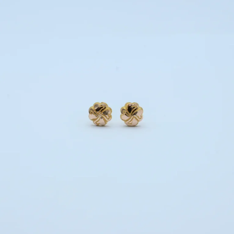 Gold Round Four Petal Two-Tone Tops