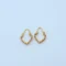 Gold Floral Hexagon Hoop Bali Earrings