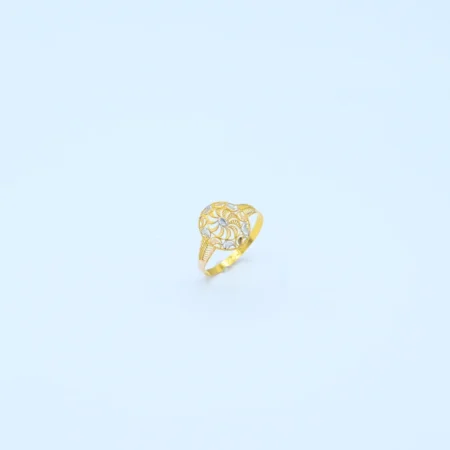 Gold Oval Filigree Two-Tone Ring