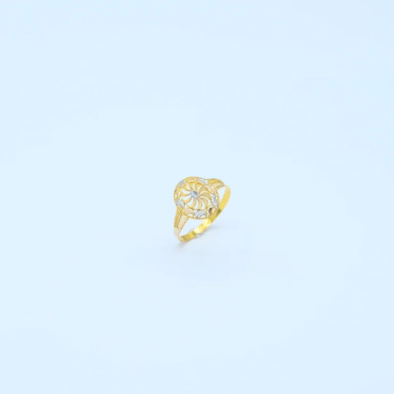 Gold Oval Filigree Two-Tone Ring