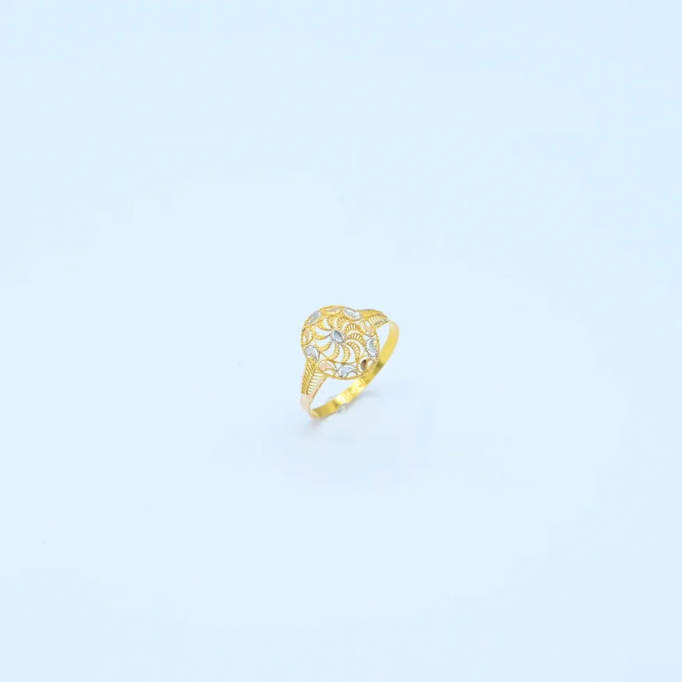 Gold Oval Filigree Two-Tone Ring