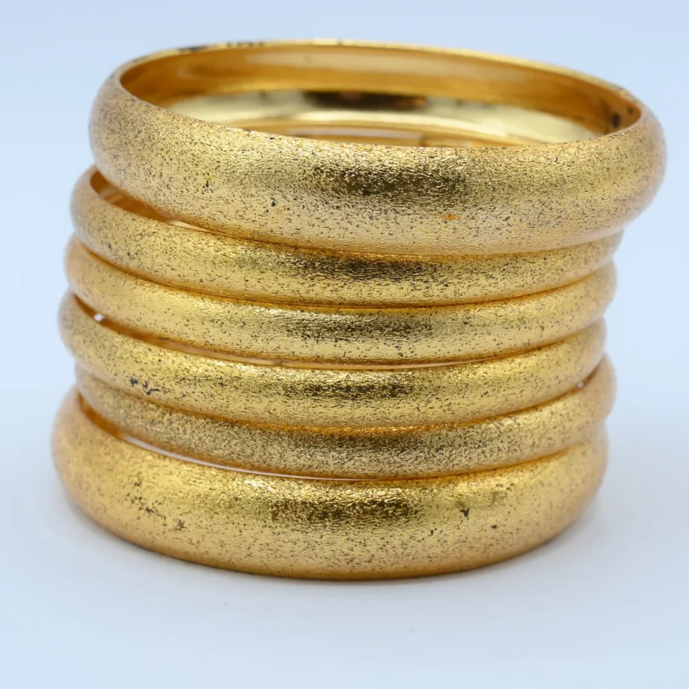 Gold Plain Brushed Bangles